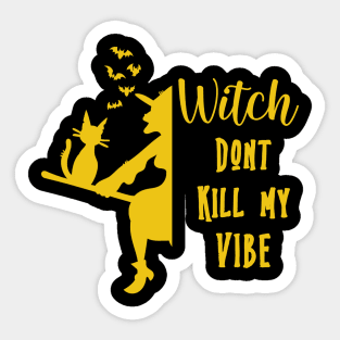 Witch Vibe Funny Cat Halloween Gag Gift Costume Sticker